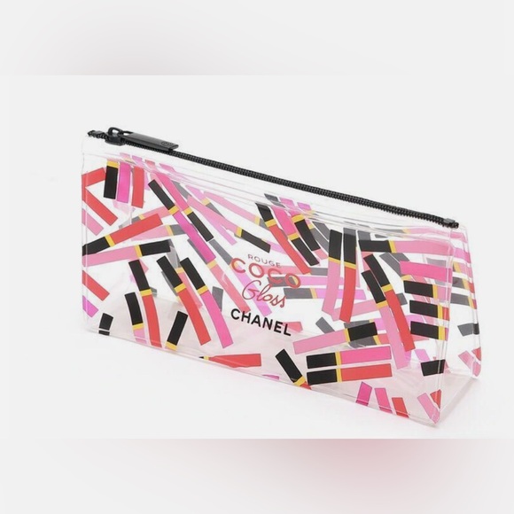CHANEL Coco Gloss Clear See-through Makeup Cosmetic Bag/ Pouch - Picture 1 of 7